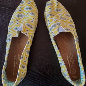 Yellow Jonathan Adler Canvas Limited Edition Flats